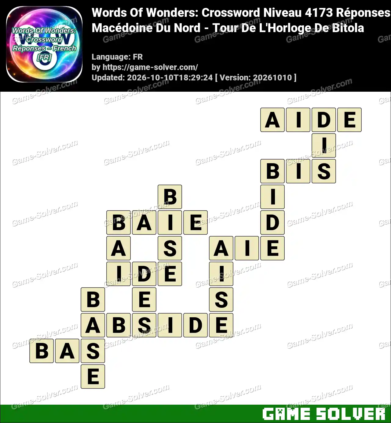 Words Of Wonders: Crossword Niveau 4173 Réponses – Macédoine Du Nord – Tour De L’Horloge De Bitola